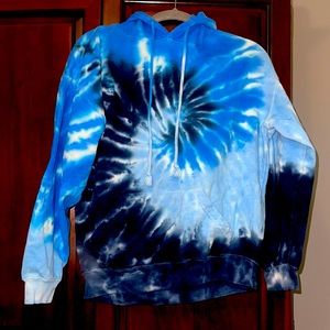 Dark blue tye dye hoodie